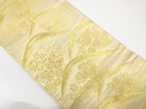 アンティーク　山並に秋草模様織り出し袋帯（着用可）